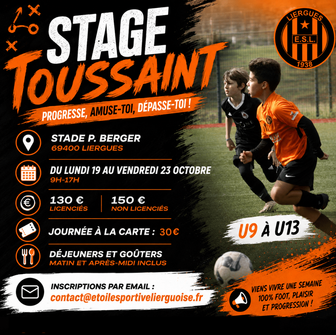 🔥 STAGE TOUSSAINT – U9 à U13 🔥